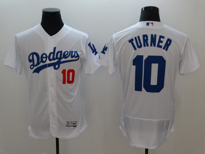 Men Los Angeles Dodgers #10 Turner White MLB Jerseys->->MLB Jersey